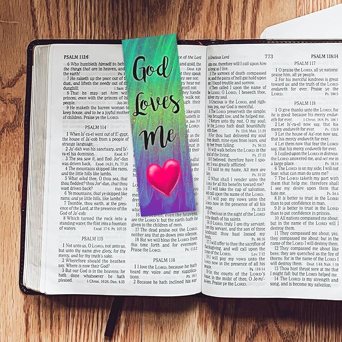God Loves Me, John 16:27, Bulk Pack of 25 Christian Bookmarks for Kids, Childrens Bible Verse Book Markers, Sunday School Prizes with Memory Verses, Scripture Gifts for Kids & Youth