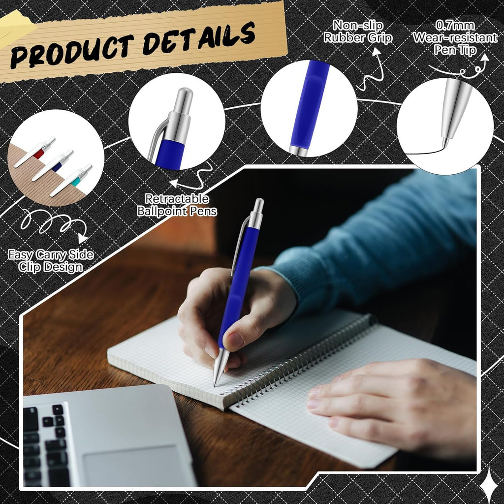 120 Pack Ballpoint Pens Bulk Retractable Gel Ink Pens Back to School Supplies 0.7mm Medium Point Black Ink Smooth Writing for School Office Journal Teacher Student Gifts(Colorful)