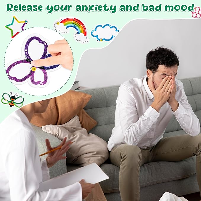 H1vojoxo 120PCS Breath Anxiety Sensory Stickers Tactile Deep Breathing Stickers for Kids Adult Anti Stress Textured Fidget Stickers for Anxiety Sensory Stickers Different Texture for Phone