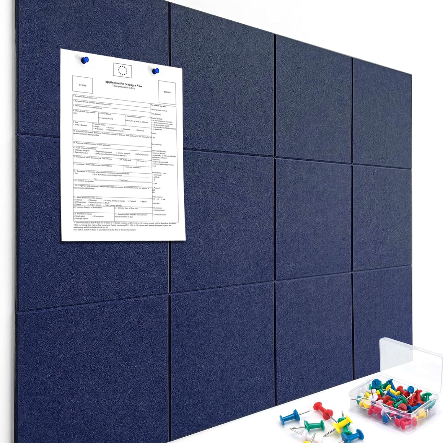 Cork Boards for Walls 48" x 36" Felt Board Alternative, 12 Pack Felt Wall Tiles Bulletin Board, Large Cork Board for Office Pin Board Tack Board Cork Boards