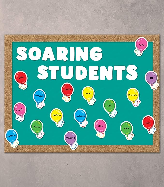 Carson Dellosa 36-Piece Colorful Mini Balloons Bulletin Board Cutouts, Bright and Colorful Balloon Cutouts for Bulletin Board and Party Decorations, Colorful Birthday Classroom Décor