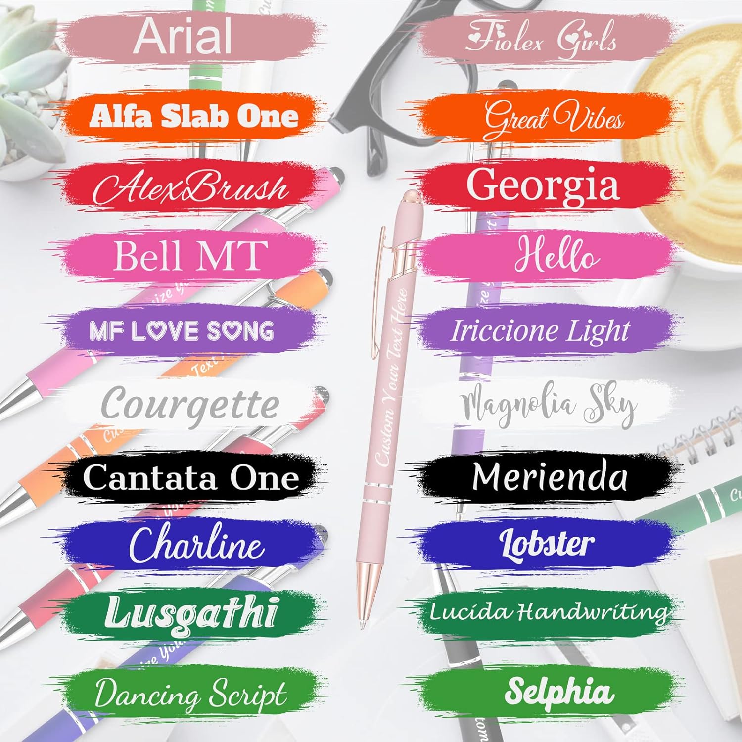 Personalized Pens with Name Custom Engraving Ballpoint Pens with Stylus Tip Customized Smooth Writing Pens Personalized Gifts for Anniversary Birthday or Graduation(Purlpe,Black Ink)