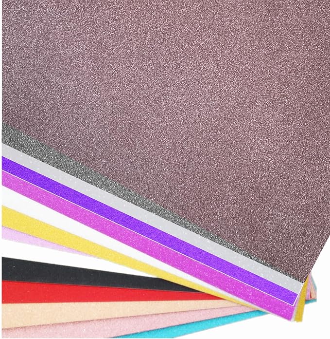 Baisunt 20 Sheets Brown Glitter Cardstock Paper for DIY Art Project, Scrapbook, Birthday Wedding Party Decoration 250GSM(8x12 In, Non Adhesive)