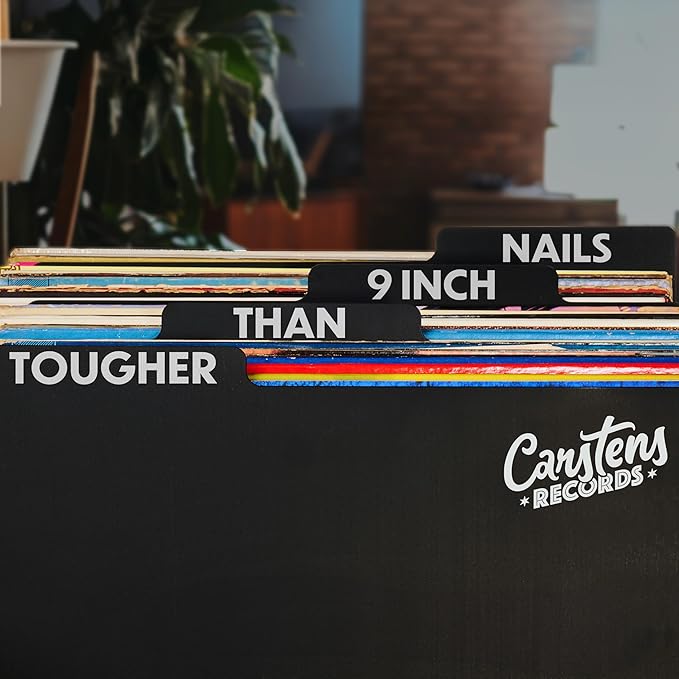 Heavy Duty Vinyl Record Dividers | 12" LP Record Dividers with Tabs | Pack of 32 Vinyl Record Separators| Black | Made in The USA | Vinyl Record Organizer Tabs | Personalizable