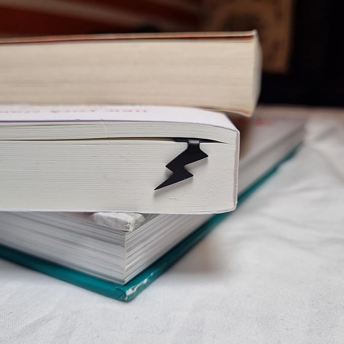 Lightning Bolt Bookmark Wizard Bookmark Metal Bookmark Witch Magic Beautiful Bookmark for Girls, Boys, Kids, Book Club Gift for Teacher Gift Gifts Bookish Gifts for Book Lovers (Lightning)