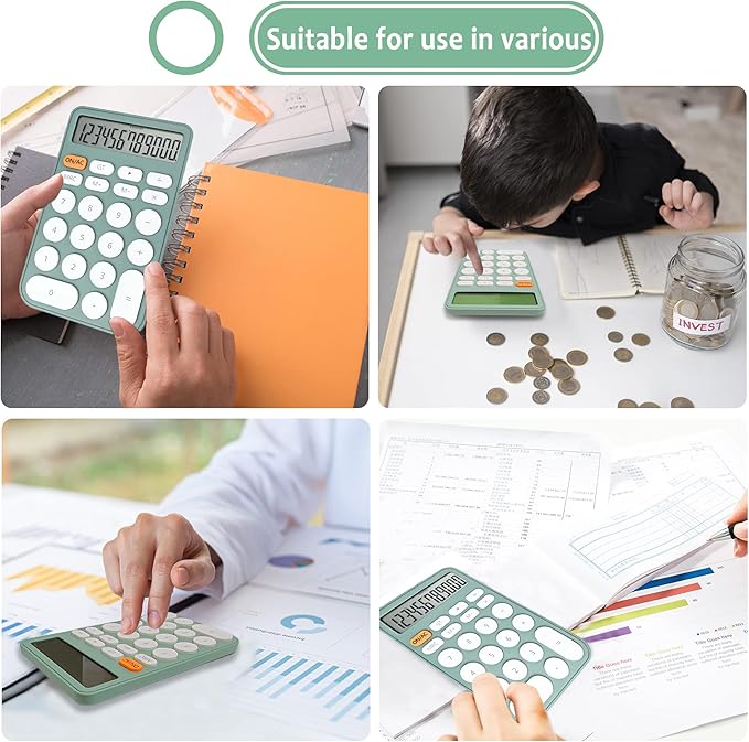 VEWINGL Standard Calculator 12 Digit,Desktop Large Display and Buttons,Calculator with Large LCD Display for Office,School, Home & Business Use,Automatic Sleep,with Battery