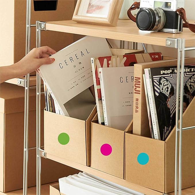 PARLAIM 6000 PCS 3/4 Inch Round Color Coding Dot Stickers, 0.75" Circle Label in Dispenser Box for Classroom School and Office (Green Blue Red Yellow)