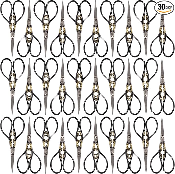 JubileeYarn Scrollwork Embroidery Scissors - Black - 30 Scissors