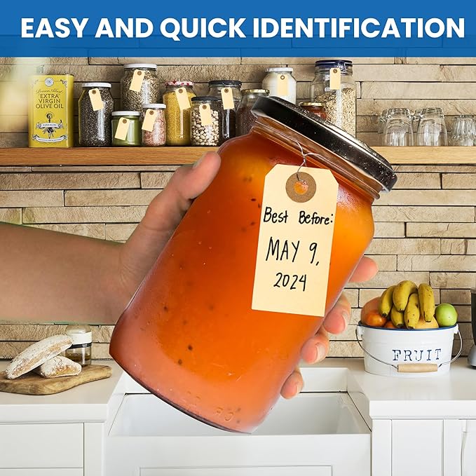 Perco Manila Shipping Tags with Metal Wire #1 2 3/4 x 1 3/8 (7x3.5 cm) Pack of 500