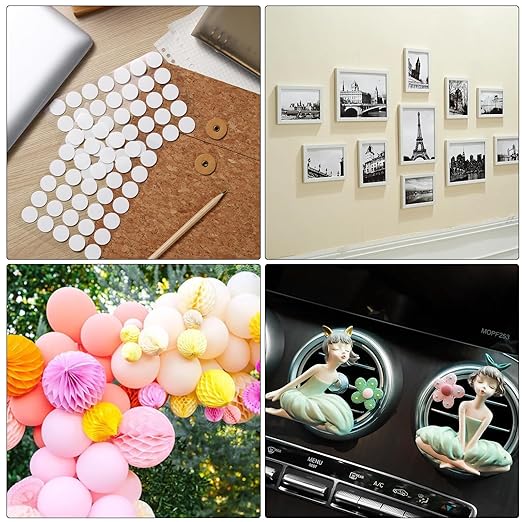 350 Pcs (0.79 Inch Diameter) 20mm Double Sided Adhesive Glue Round Dots Stickers Removable Clear Sticky Tack Putty Waterproof for Balloon, Crafts, Art Decoration