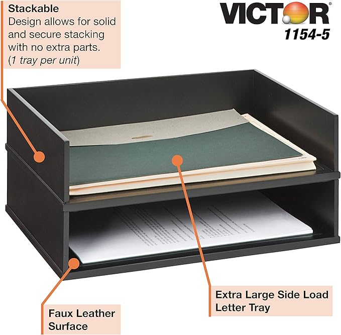 Victor Wood Stacking Letter Tray