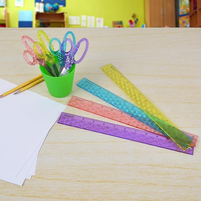 Westcott 5" GEM Crystal-Design Safety Scissors 12pk, Pointed-Tip for Kids Aged 6-8 - Scissors for School, Craft, Home, DIY, Classroom - Assorted Colors