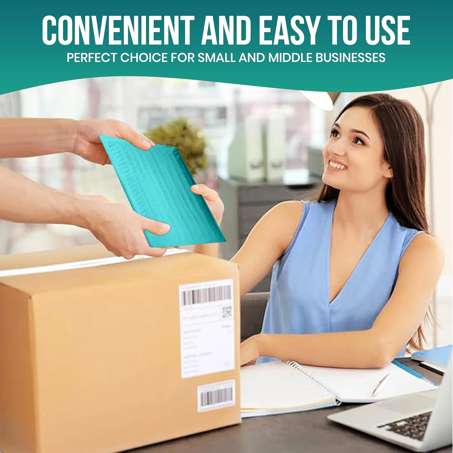 Levex - #0000 4" x 6" [5 Pack] Teal Poly Bubble Mailers, Padded Envelope Mailers, Packing Envelope & Mailing Bags for Shipping