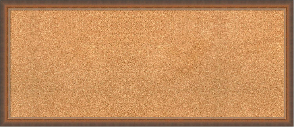 Amanti Art Natural Cork Board for Wall, 18x42 Vision Board with Bronze Frame, Large Corkboard Office Decor for Home Organization, Modern Corkboard Pinboard to Display Items for Home Organization in