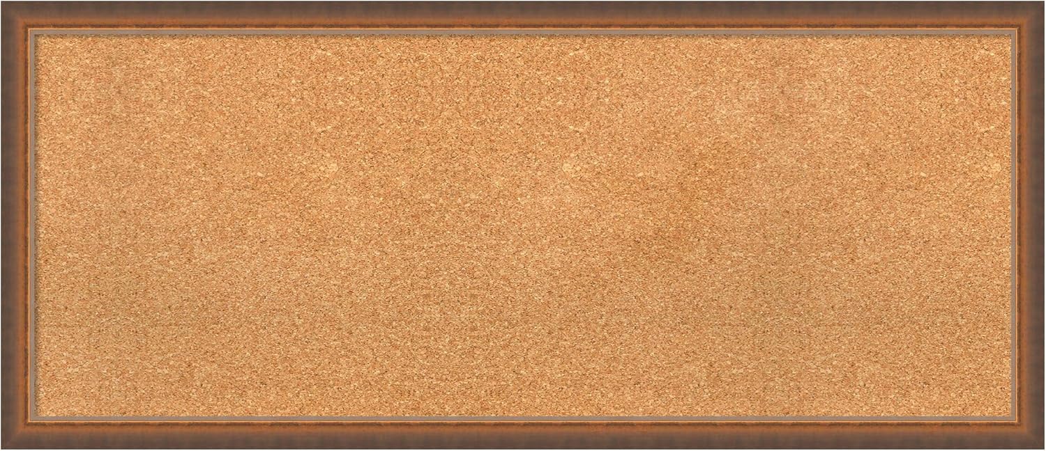 Amanti Art Natural Cork Board for Wall, 18x42 Vision Board with Bronze Frame, Large Corkboard Office Decor for Home Organization, Modern Corkboard Pinboard to Display Items for Home Organization in