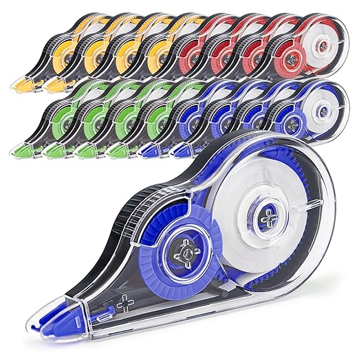 16 Pcs 39.4 Ft Colorful Correction Tape, Tear-Resistant White Correct Bulk, White Mistake Out for Instant Corrections, School, Office, Note Taking