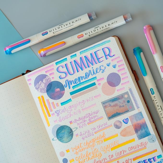 Zebra Pen Mildliner Mix Dual Color Highlighter Marker Set, Chisel Tip, Ideal for Bible Highlighting, No Bleed, Assorted Colors, 6-Pack (77706)