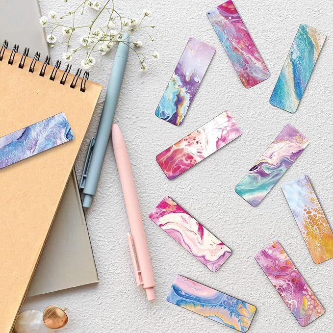 WAVEYU Magnetic Bookmarks for Women Men, Magnet Page Markers Assorted Book Markers for Book Lovers Students Teachers Adults Kids for School Home Office Reading Stationery, 10 Designs, Style E