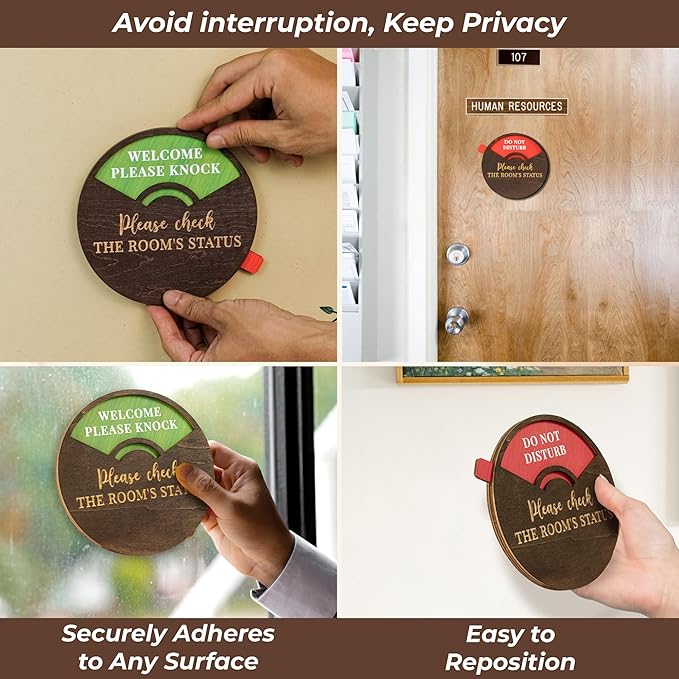 Do Not Disturb Door Hanger Sign - Welcome Please Knock Sign For Door, Please Do Not Disturb Sign For Office Decor