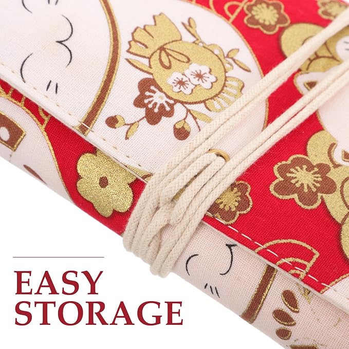 Tofficu A6 Budget Binder Japanese Maneki Neko Lucky Cat 6 Ring Planner Notepads Money Organizer Cotton and Linen Notebook Cover for Cash Bills Coupon Budgeting Expense Saving