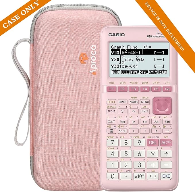 Aproca Pink Hard Storage Portable Case, for Casio fx-9750GIII, Standard Graphing Calculator