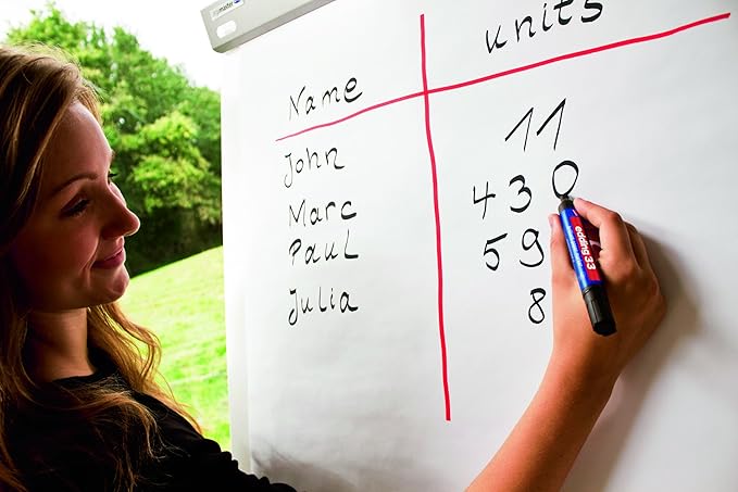 edding 33 brilliant paper marker - blue - 1 waterproof permanent marker - chisel nib 1-5 mm - vibrant colours - lightfast marking on paper, card, cardboard, plastic, metal and glass