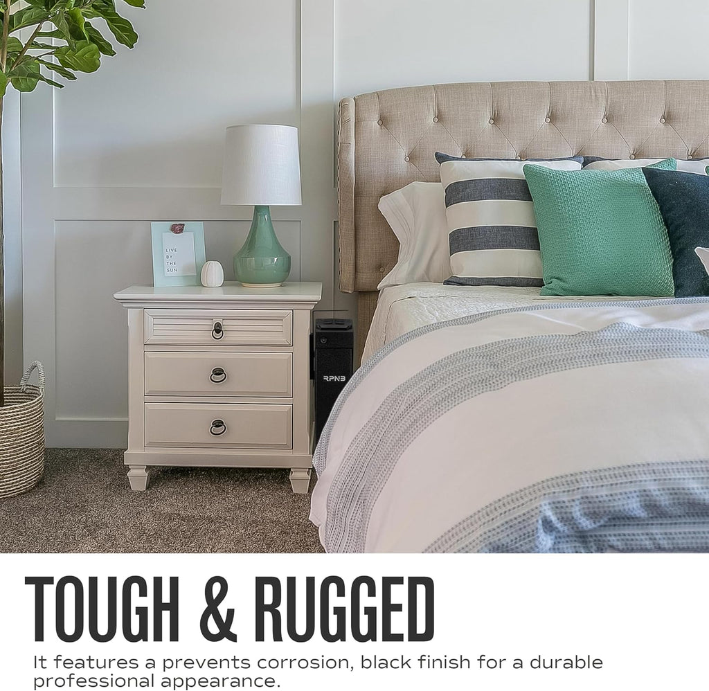 RPNB Mounted Gun Safe,California DOJ Certified Handgun Safe, Auto Open Lid Smart Pistol Safe with Biometric Fingerprint or Keypad Lock