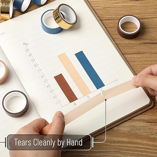 Mr. Pen- Washi Tape Set, 10 Rolls, Terra Nova Palette, Decorative Tape, Washi Tapes, Scrapbook Tape, Scrapbook Washi Tape for Journaling, Craft Tape, Washy Tape, Washy-Tape, Cute Washi Tape