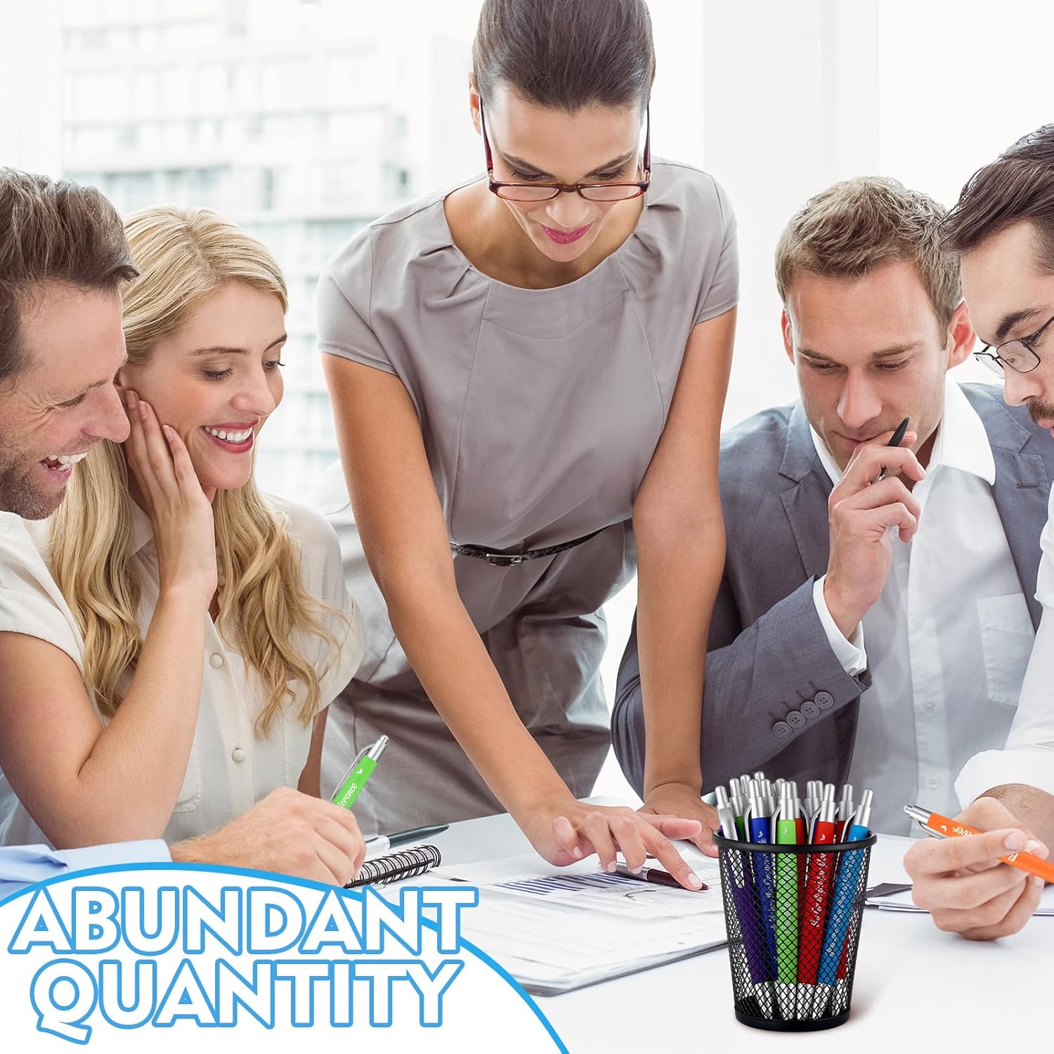 Yeaqee 100 Pcs Inspirational Pens Employee Appreciation Back to School Gifts Motivational Thank You Metal Greeting Quote Ballpoint Pen for Coworker Teacher(Multicolored,Member)