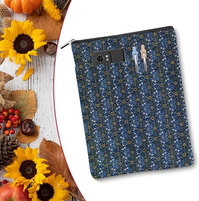 Vintage Flower Book Sleeve Book Lovers Gifts Autumn Style Waterproof Book Cover Book Accessories Book Covers for Paperbacks Book Pouch Book Protector with Front Pocket for Women Girls Readers Niece