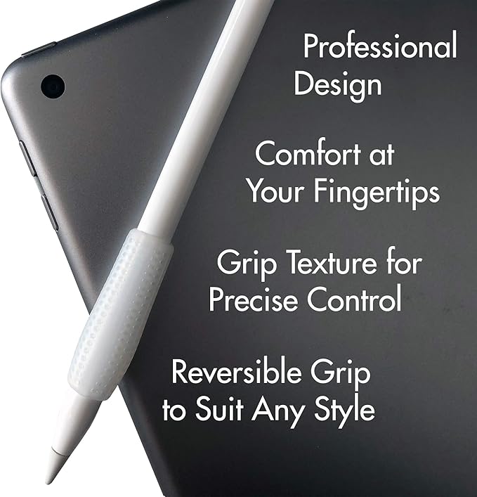 Omni Grip 6-Pack of Premium Comfort Grips, Perfect for Apple Pencil, Apple Pencil 2, Styluses, Pens and Pencils