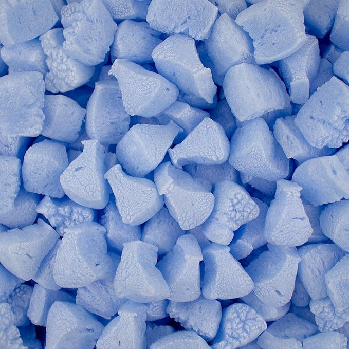 Magicwater Supply - .5 Cu Ft - Blue Breaker Shaped Recycled Anti Static Packing Peanuts - Compostable & Biodegradable Cushion for Shipping - Dust-Free & Abrasion Resistant - Void Filler