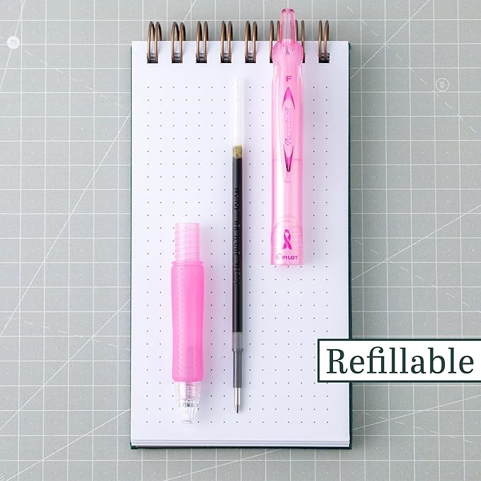 PILOT Acroball Breast Cancer Awareness Collection Advanced Ink Refillable & Retractable Ball Point Pens, Fine Point, Assorted Colors, 14-Pack (14688)