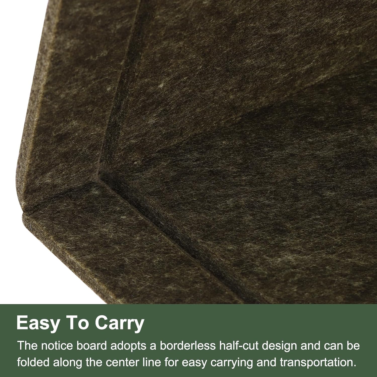 YOKIVE Felt Bulletin Board, 48 x 36 -Inch Foldable Decorative Pin Board Self Adhesive Felt Cork Board with 20 Pushpins, Great for Wall, Photo Display, Paste Note, Schedule(Olive)