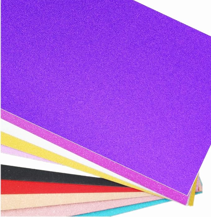 Baisunt 20 Sheets Purple Glitter Cardstock Paper for DIY Art Project, Scrapbook, Birthday Wedding Party Decoration 250GSM(8x12 In, Non Adhesive)