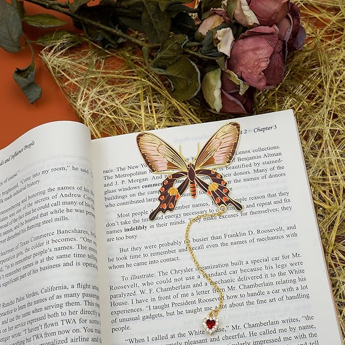 Butterfly Bookmarks for Women,Metal Bookmark,Unique Gifts Book Markers for Women Book Lovers,Teacher Appreciation Gifts,Valentine Mother's Day Christmas New Year Birthday Gift (04-Love)