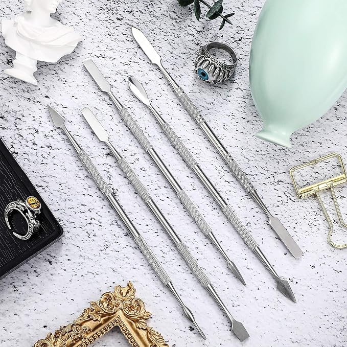 5 Pieces Miniature Sculpting Tools Set Mini Stainless Steel Double-Headed Tool for Model and Convert Plastic, Resin and Metal Tabletop War Game Miniatures Models