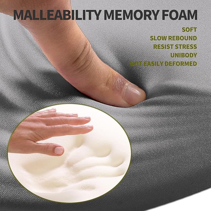 Hokafenle Ergonomic Mouse Pad Wrist Support, Terraced Slope Carpal Tunnel Wrist Pad for Mouse with Unibody Memory Foam, Wrist Rest Pain Relief Mousepad (Silvery White, 11.8x7.9 in)