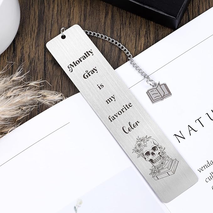 Morally Gray Bookmark Gifts - Book Marks for Reading Women Spicy Funny Gifts for Best Friends Unique Gifts for Book Lovers Bookworm Birthday Thanksgiving Christmas Valentines Day Gifts
