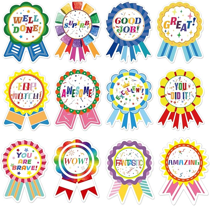 Reward Stickers Badge Designs,2.4×1.8 Inch Reward Labels Use on Classroom,Outdoor Sports Game,Party,Home,Encourage Stickers（264pcs,1bag）