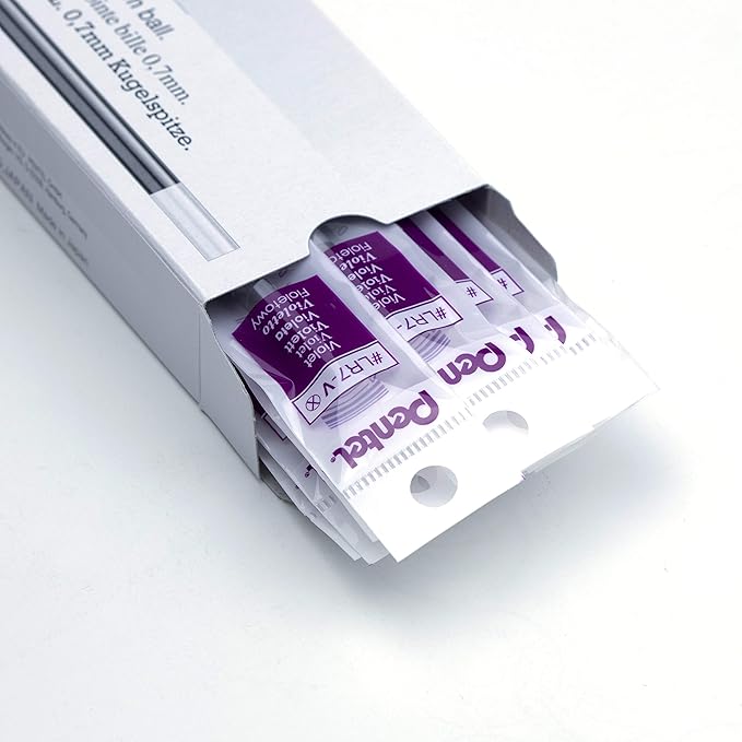 Pentel Refill Ink for EnerGel Liquid Gel Pen, (0.7mm), Metal Tip, Violet Ink, Box of 12 (LR7-V)