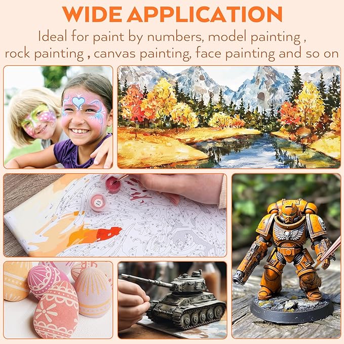 Nicpro 10PCS Micro Fine Detail Paint Brush Set, Aesthetic Pastel Small Miniature Fine Tip Detail Brushes Kit for Acrylic Oil Watercolor, Craft, Models, Miniatures, Rock Painting, Paint by Numbers