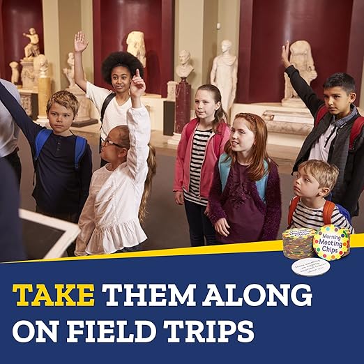 Really Good Stuff Morning Meeting Chips for Kids - Conversation Starters for PreK through Elementary Classrooms - Students Learn & Improve Communication, Listening, & Vocabulary Skills - Sturdy & Waterproof - Included: 40 Unique Meeting Chips, 6cm