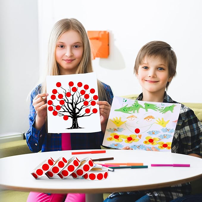 PARLAIM 10 Rolls 3/4" Dot Stickers, 10000 Pack Round Color-Code Circle Labels, Red Sticker for Color Coding