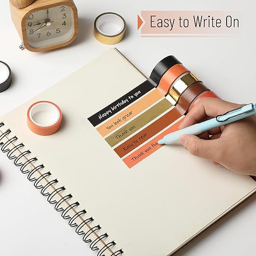 Mr. Pen- Washi Tape Set, 10 Rolls, Fiery Horizon, Decorative Tape Set, Colored Scrapbook Washi Tape for Journaling, Washy-Tape, Scrapbook Supplies