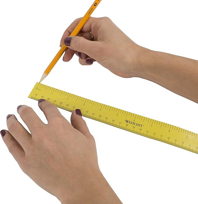 Westcott ‎16264 Magnetic Flexible Rulers, 12 Inch, Yellow (3 Pack)