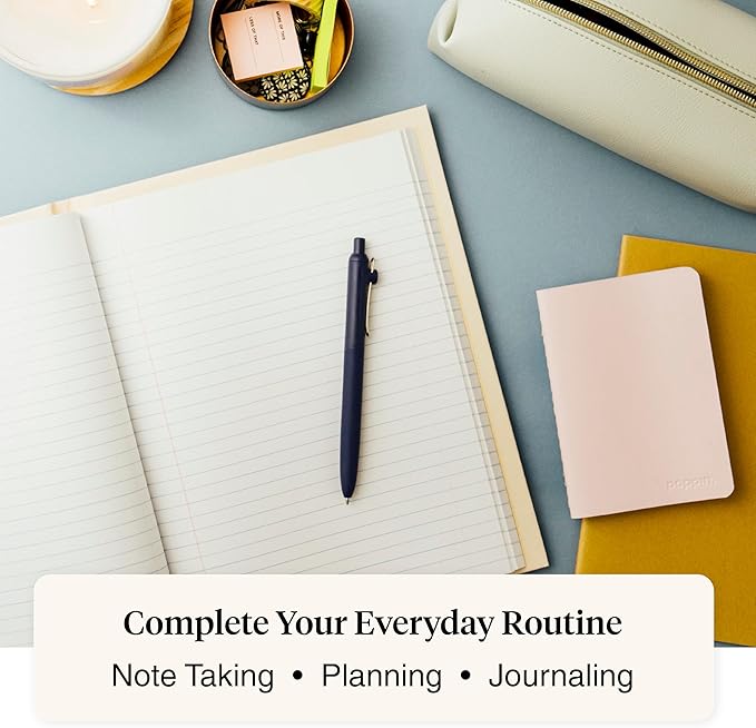 uni-ball Zento Gel Ink Rollerball Pens, 4 Black Medium Point Smooth Writing Pens, Colored Japanese Pens, Muted Colors