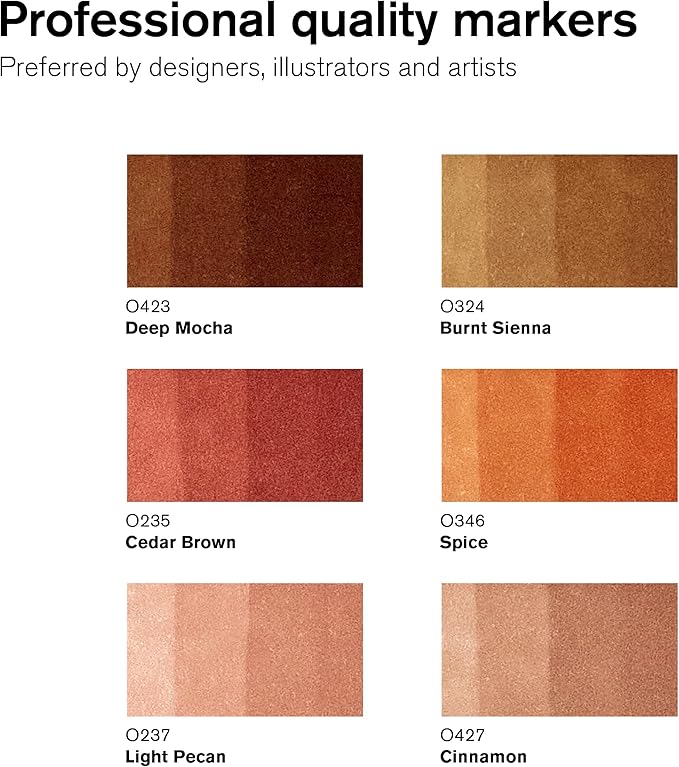 Winsor & Newton ProMarker Set, 6 Count, Skin Tones Set 2