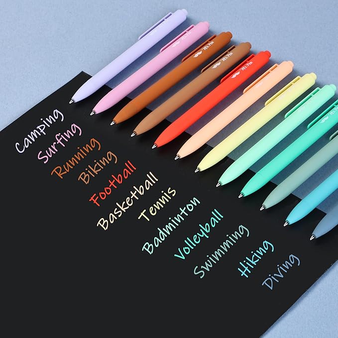 Mr. Pen- Retractable Gel Pen Pack, Assorted Colors, Fast Dry, Fine Point 0.7mm, Retractable, Cute Journaling Pens