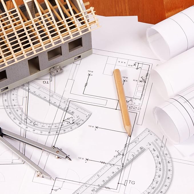 Zonon 24 Pieces Plastic Protractors Bulk Classroom Clear Math Protractors 180 Degrees 6 Inch Protractors for Geometry Student, Angle Measurement, Students Back to School Supplies Office Supplies